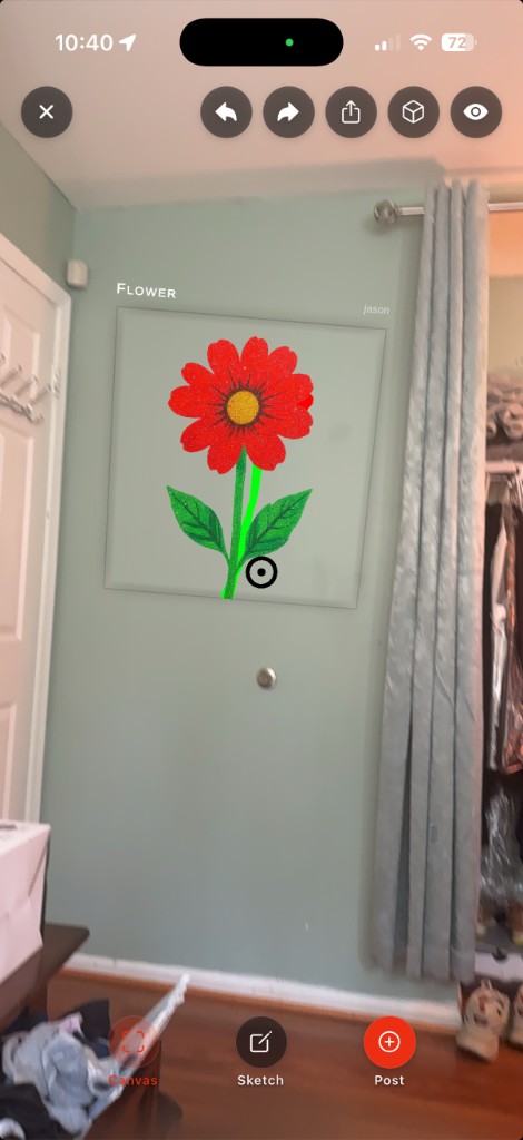 AR artwork placed on a wall in Spray