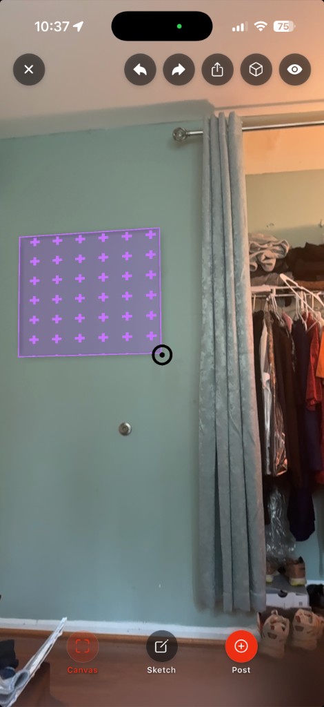 Placing an AR canvas on a real wall